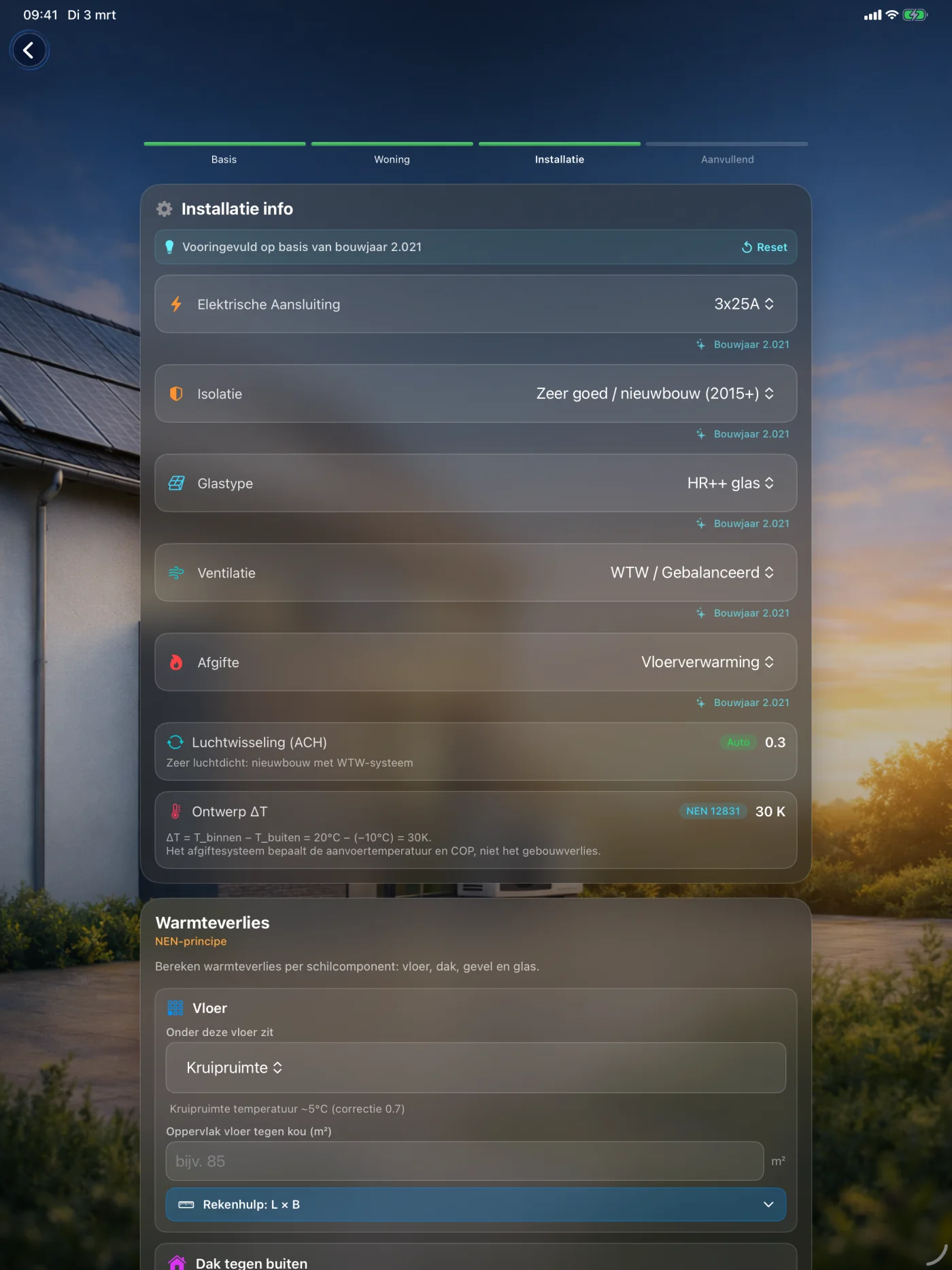HeatPump Advisor technische berekeningen op iPad